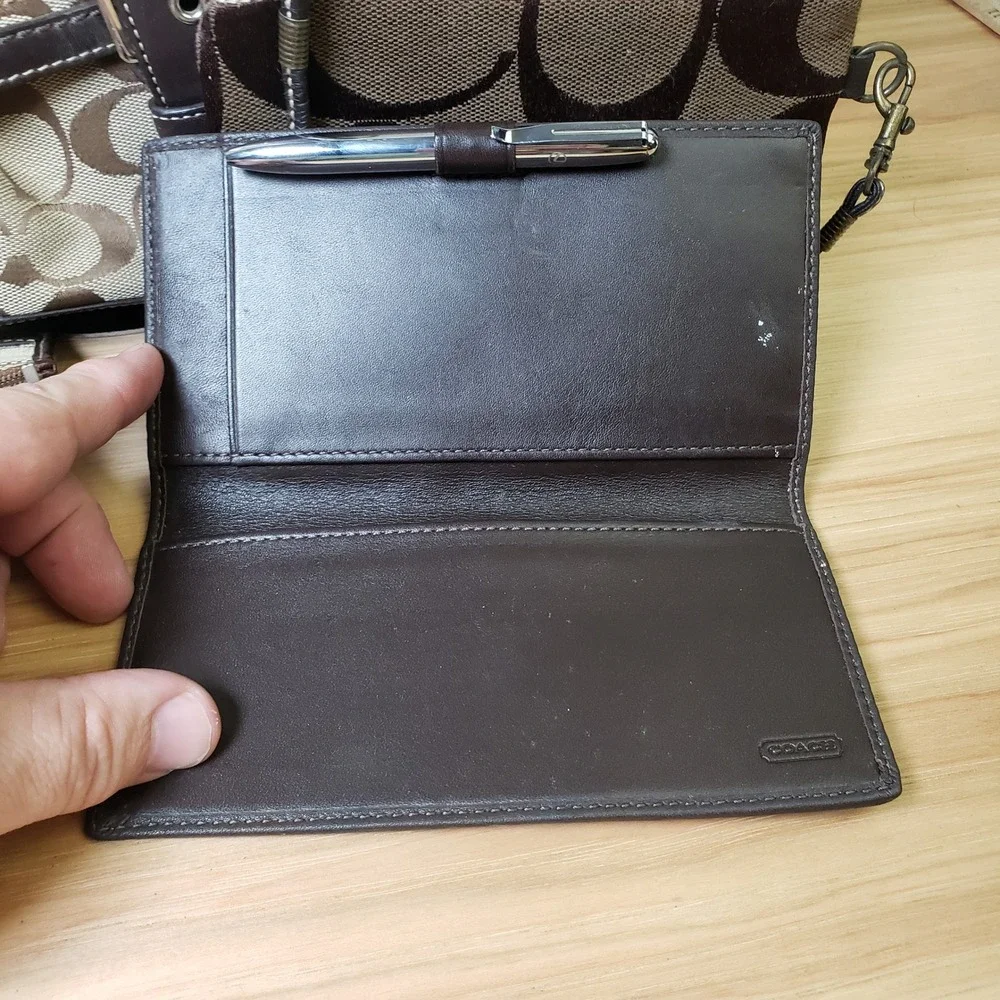Y2K Coach Soho Bag 4PC Set Brown Signature C Logo Print Buckle‎ Shoulder Purse